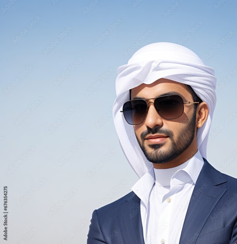 Handsome Arab businessman with sunglasses portrait