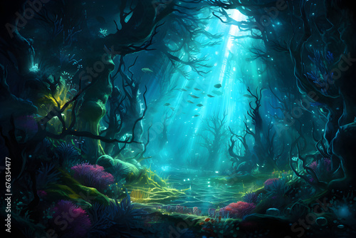 Colourful underwater alien landscape