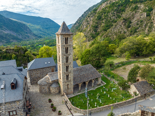 Roman Church of Santa Eulalia in Erill la Vall in the Boi Valley Catalonia  Spain photo