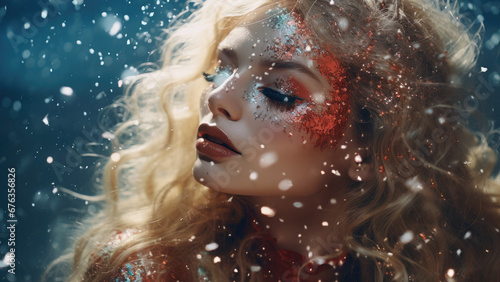 Confident Beauty: Professional Headshot of Attractive Young Woman in Glamorous Make-Up
