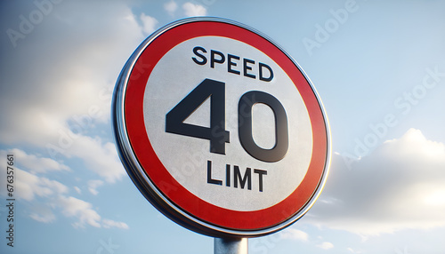 Warning: Speed Limit Sign2 - Generative AI