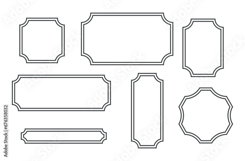 Set of rectangular calligraphic frames
