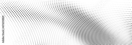 Abstract halftone wave dotted background. Futuristic twisted grunge pattern, dot, circles. Vector modern optical pop art texture for posters, business cards, cover, labels mock-up, stickers layout photo