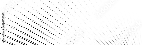 Abstract halftone wave dotted background. Futuristic twisted grunge pattern, dot, circles. Vector modern optical pop art texture for posters, business cards, cover, labels mock-up, stickers layout