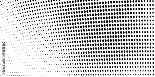 Abstract halftone wave dotted background. Futuristic twisted grunge pattern, dot, circles. Vector modern optical pop art texture for posters, business cards, cover, labels mock-up, stickers layout