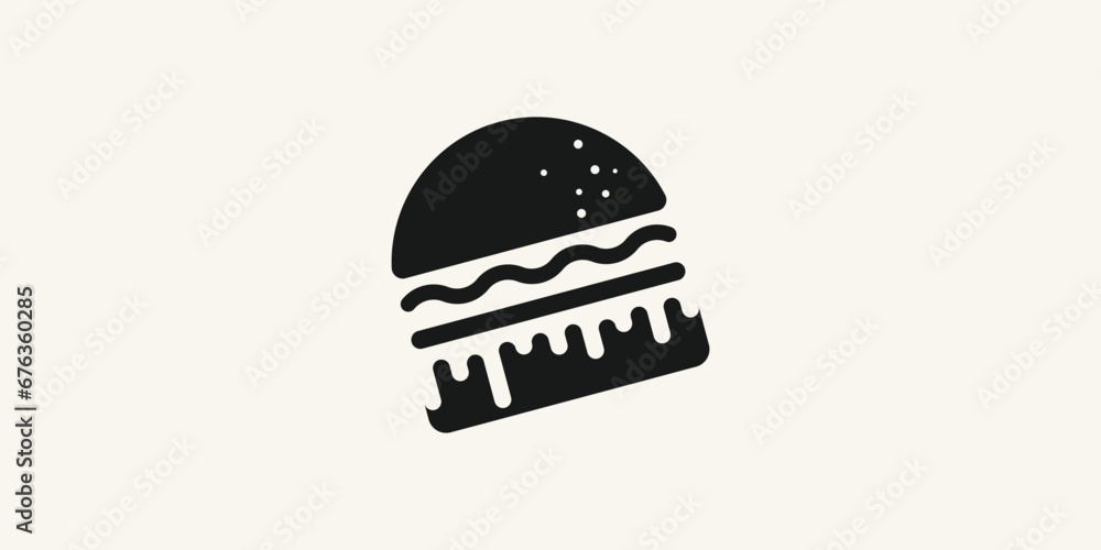 burger food logo design, simple flat logo. burger food logo design, simple flat logo.
