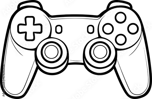 Game pad silhouette icon in black color. Vector template.
