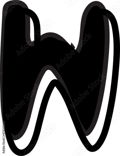 doodle alphabet lowercase w