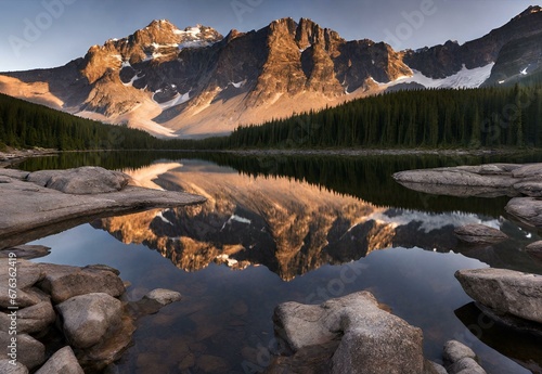 Mirror Lake: Canada's Moraine Reflections in Early Light.