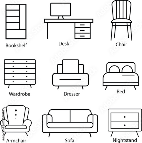 Modern Furniture Icons with all files