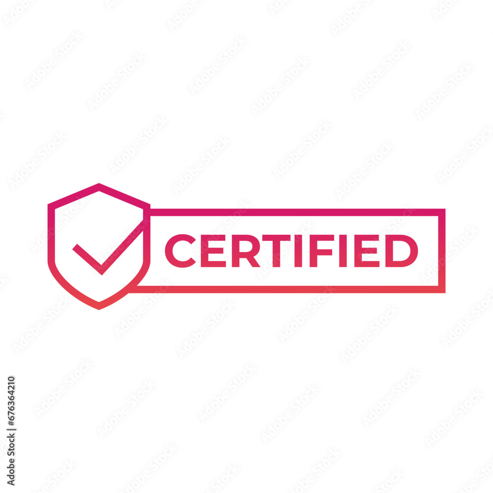 Certified Badge, label, logo Design isolated on white background Certified Badge, label, logo Design isolated on white background
