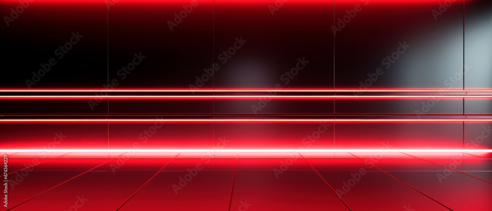 Futuristic wallpaper with glowing red nano carbon fiber lines. Dynamic motion background. - obrazy, fototapety, plakaty 