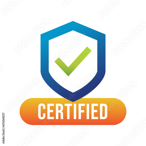 Certified Badge, label, logo Design isolated on white background