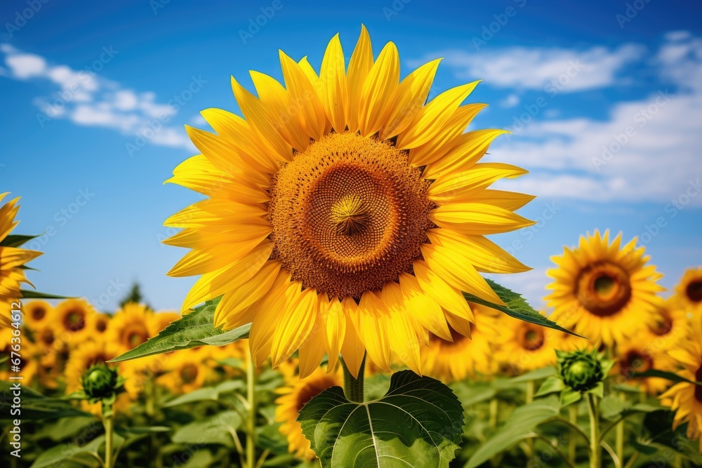 field of sunflowers on a summer day Sunflower Harvest in Full Bloom field of sunflowers on a summer day Sunflower Harvest in Full Bloom