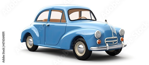 The ai car model isolated on a white background is depicted as an iconic design suitable for a family with vintage and retro tastes appealing to kids who adore cartoon like features complete