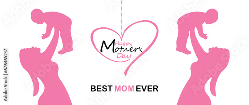 Happy Mother's Day. banner, Greeting card, poster