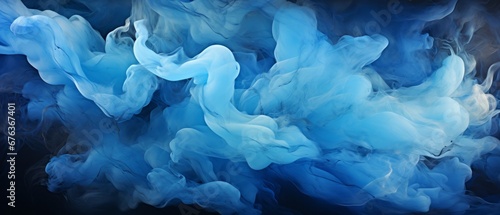 Illustration of blue smoke and clouds