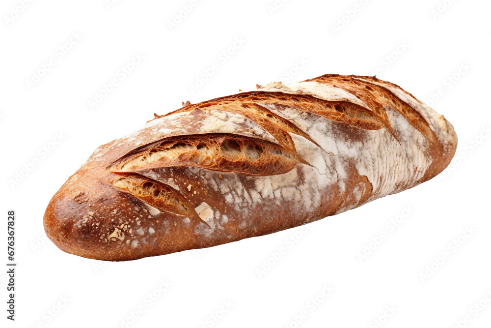Freshly Baked Bread on Transparent Background, PNG, Generative Ai