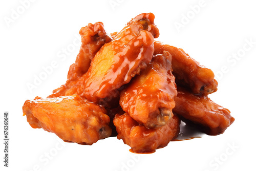 Spicy Buffalo Wings on Transparent Background, PNG, Generative Ai photo