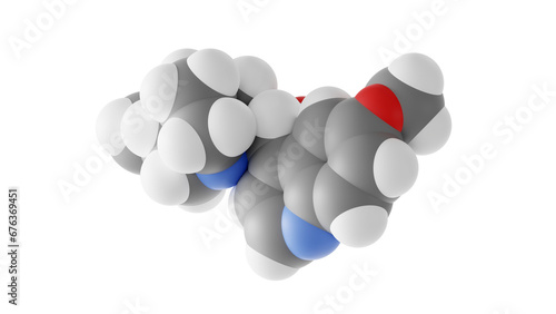 quinine molecule, antimalarials, molecular structure, isolated 3d model van der Waals