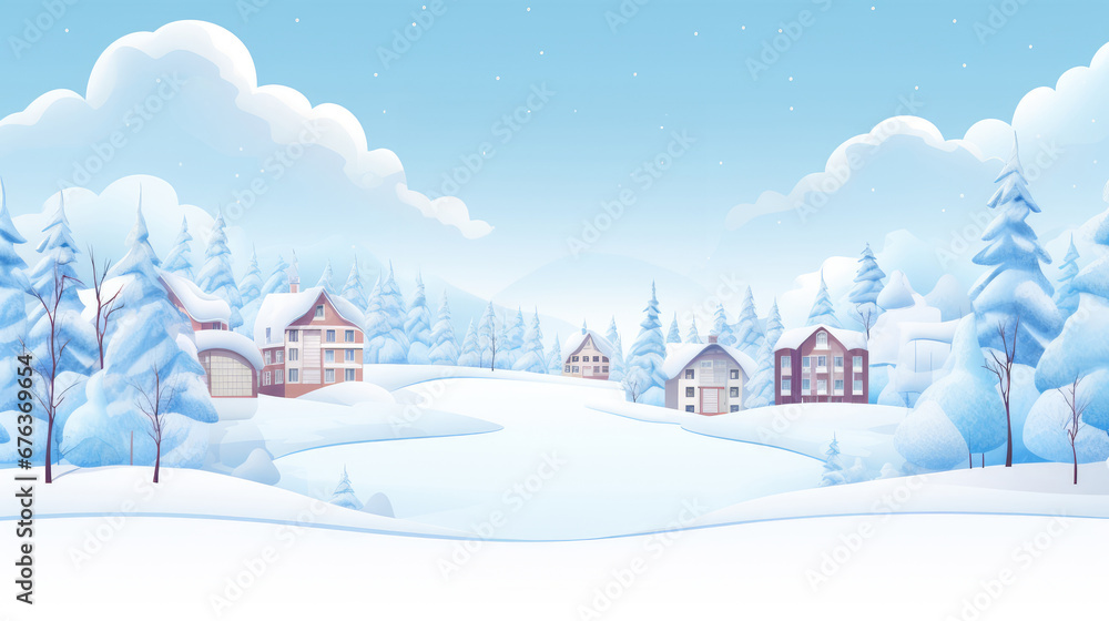 Winter banner background, AI generated Image