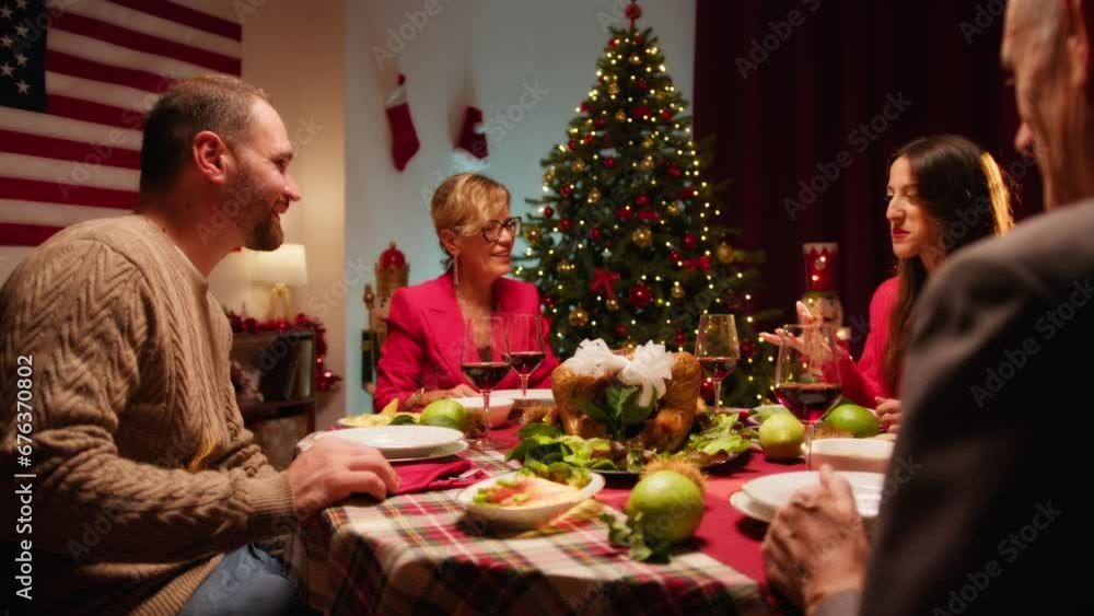 Family gathered for Christmas dinner Family gathered for Christmas dinner
