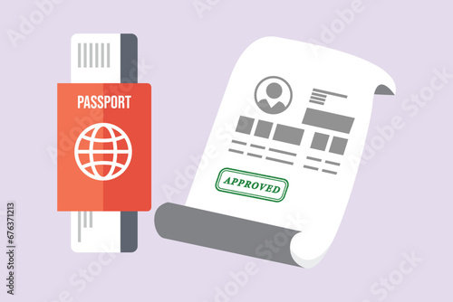 Diplomacy and embassy concept. Colored flat vector illustration isolated.