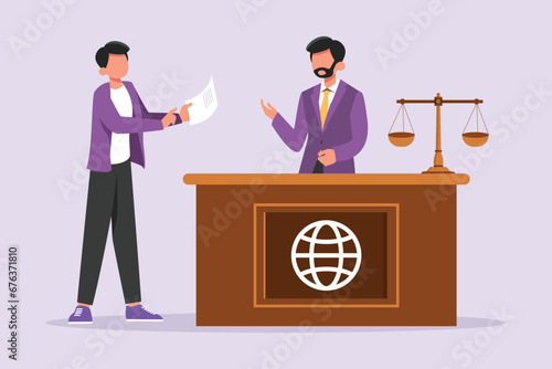 Diplomacy and embassy concept. Colored flat vector illustration isolated.