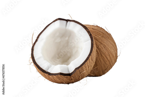 Fresh Coconut on Transparent Background, PNG, Generative Ai
