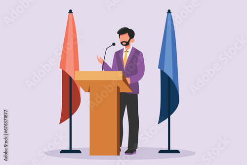 Diplomacy and embassy concept. Colored flat vector illustration isolated.