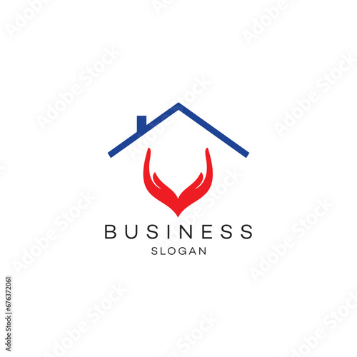 Hands home keylock care health old age home logo design	