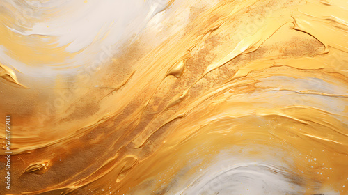 Golden swirl, artistic design. Painter uses vibrant paints to create these magic art, with addition golden glitters, lines. ART&GOLD marble Texture. generative AI.
