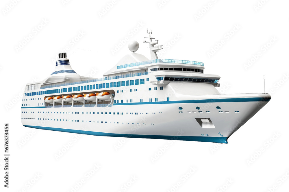 Big Cruise Ship on Transparent Background, PNG, Generative Ai