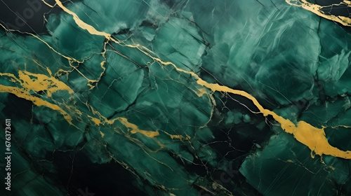 green marble with golden veins. green golden natural texture of marble. abstract green, white, gold and yellow marbel background. generative AI.