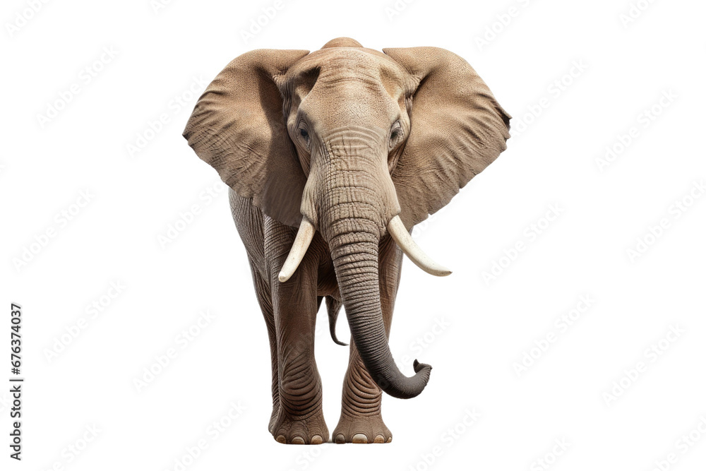 Elephant in High Detail on Transparent Background, PNG, Generative Ai