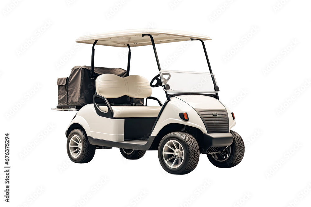 Realistic Golf Cart on Transparent Background, PNG, Generative Ai