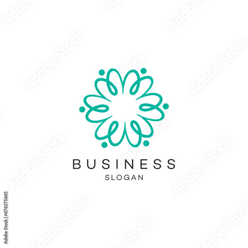 Connection green nature youth people collaboration organization logo design 