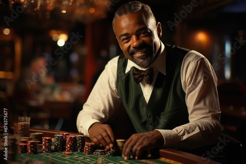  portrait of a man working in a casino