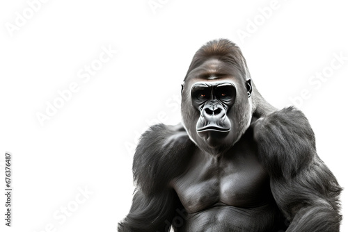 Majestic Gorilla on Transparent Background, PNG, Generative Ai