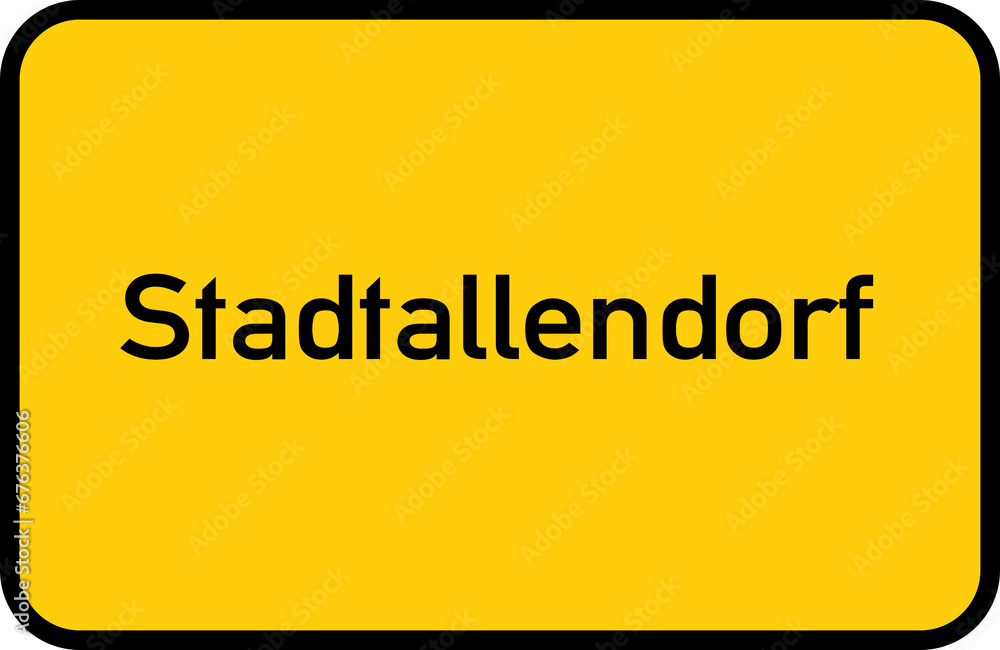City sign of Stadtallendorf - Ortsschild von Stadtallendorf