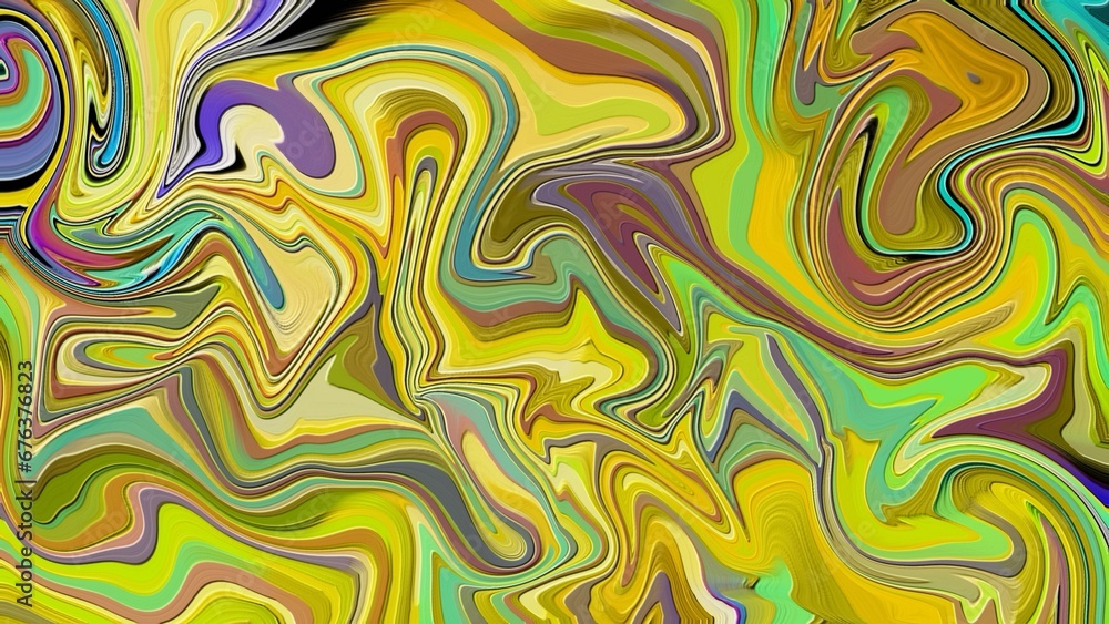 dark yellow abstract ceramic or marble texture. Liquid psychedelic art illustration background.	