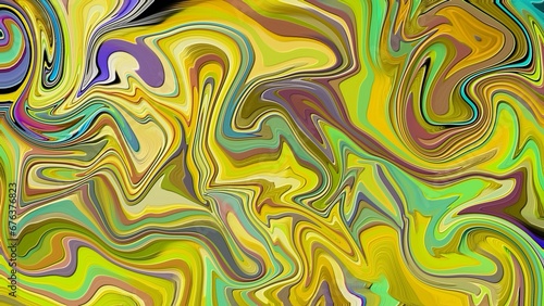 dark yellow abstract ceramic or marble texture. Liquid psychedelic art illustration background. 