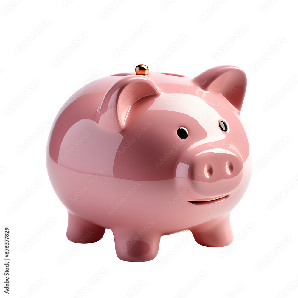 pink piggy bank isolated on transparent background ,generative ai pink piggy bank isolated on transparent background ,generative ai