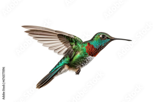 Realistic Hummingbird on Transparent Background, PNG, Generative Ai