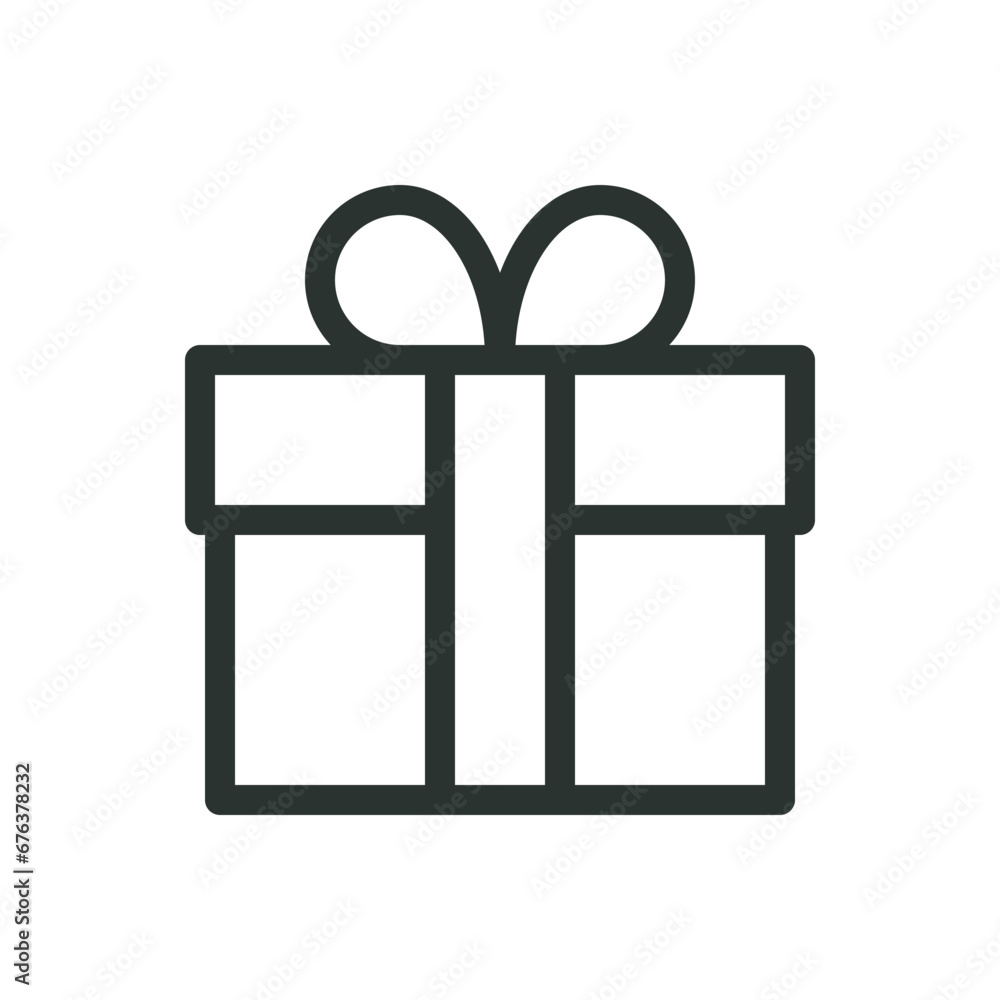 Birthday gift isolated icon, present vector icon with editable stroke Birthday gift isolated icon, present vector icon with editable stroke