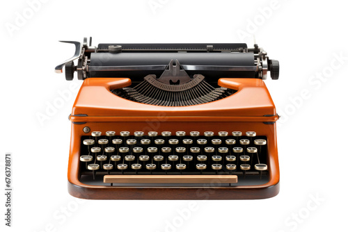 Isolated Vintage Typewriter on Transparent Background, PNG, Generative Ai