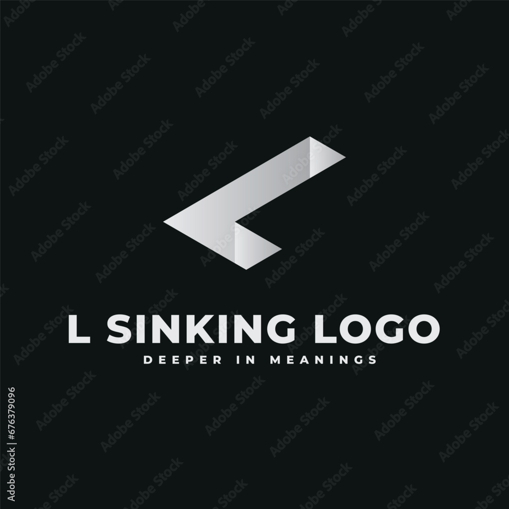 L Negative Space Depth Logo L Negative Space Depth Logo
