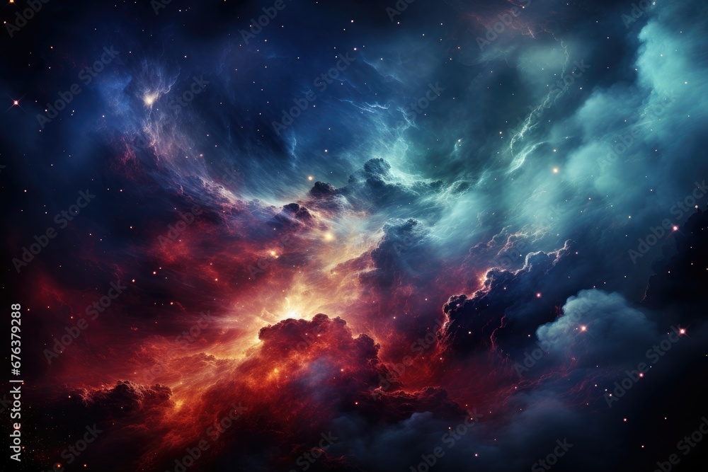 Outer space with nebula, galaxy and stars Outer space with nebula, galaxy and stars