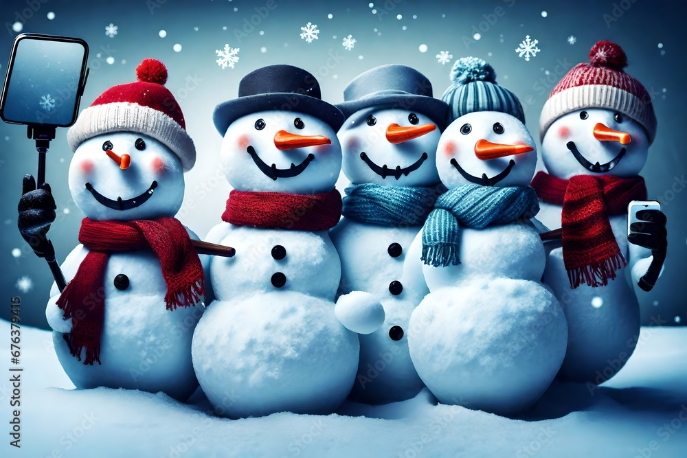 snowman on the snow snowman on the snow