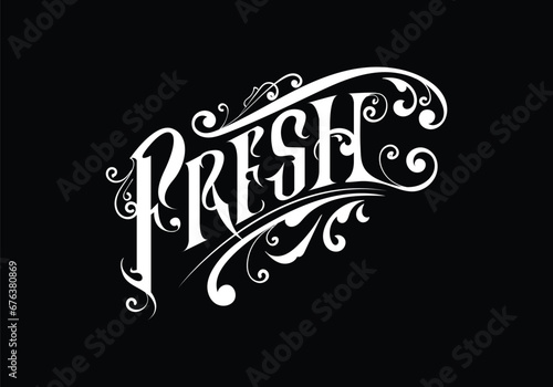 FRESH word custom lettering style